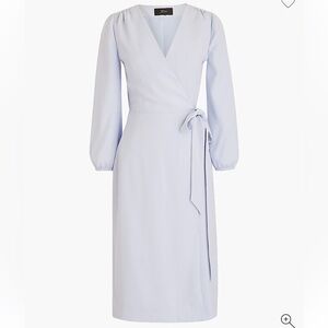J. Crew NWT Women’s Wrap Dress in 365 Crepe Size 4T in Shale Blue Classic